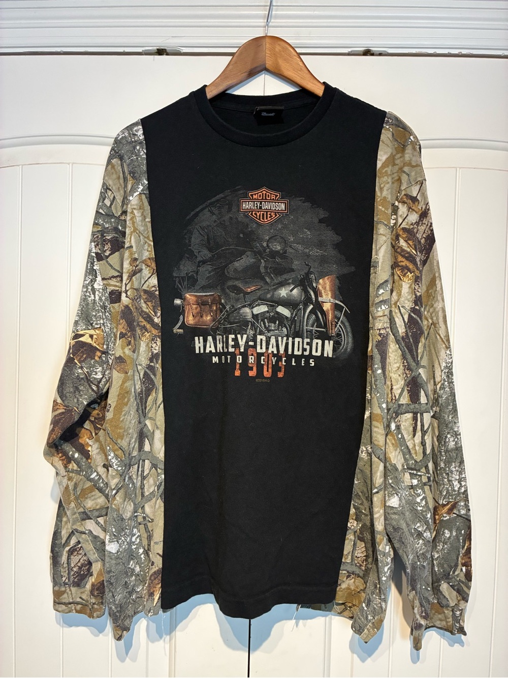 Reworked Harley-Davidson Long-Sleeve Shirt Size 3XL